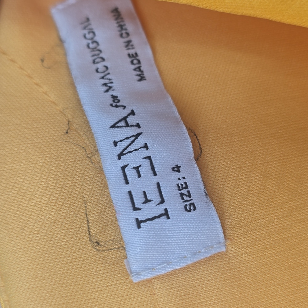 Mac Duggal Elegant Yellow Long Sleeve Dress - Picture 2 of 10